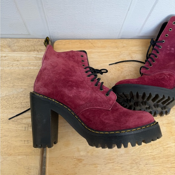Dr Martens Kendra Boots Wine Red Sz 7 - Picture 7 of 15